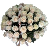 51 кремовая роза в корзине от Delivery Gift.