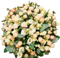 Корзина кустовых и розовых роз от Delivery Gift.