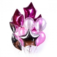 Букет из розовых и серебристых шаров от интернет магазина Deliverygift.